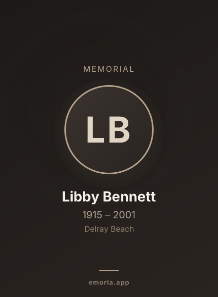 Memorial portrait of Libby Bennett