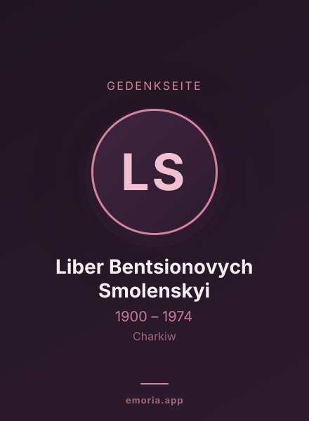 Gedenkportrait von Liber Bentsionovych Smolenskyi