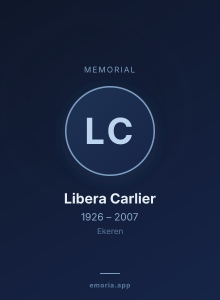 Memorial portrait of Libera Carlier
