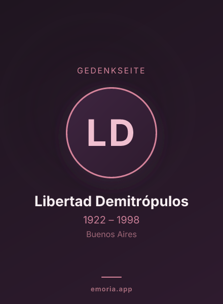 Gedenkportrait von Libertad Demitrópulos