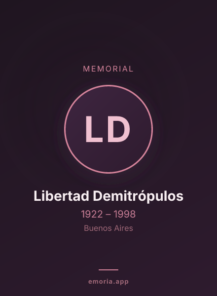 Memorial portrait of Libertad Demitrópulos