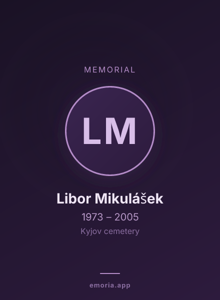 Memorial portrait of Libor Mikulášek