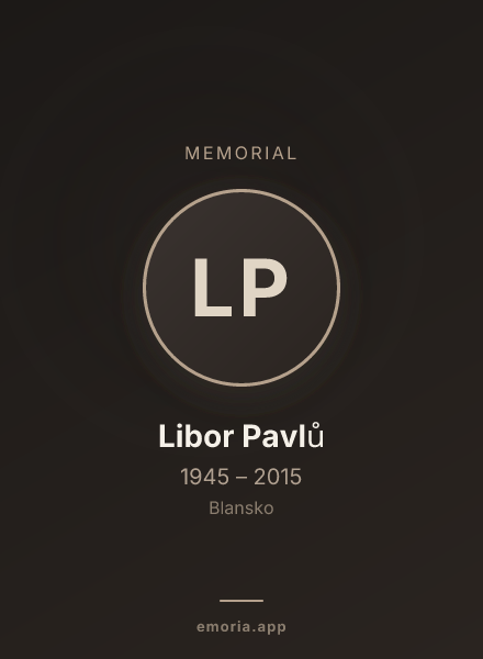 Memorial portrait of Libor Pavlů