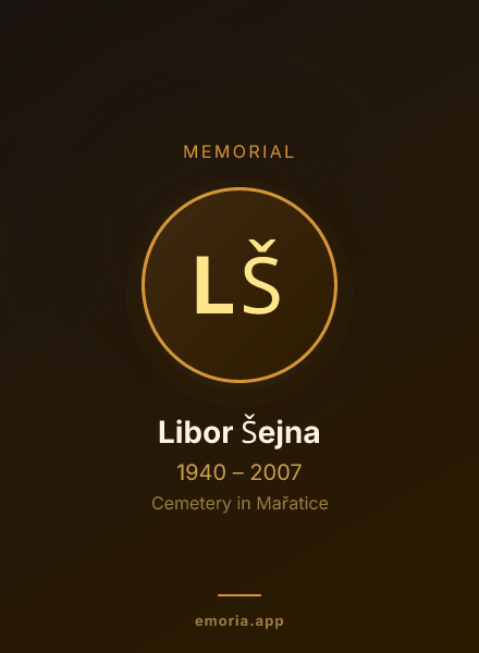 Memorial portrait of Libor Šejna