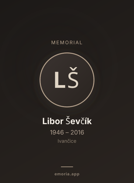 Memorial portrait of Libor Ševčík