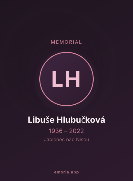 Memorial portrait of Libuše Hlubučková