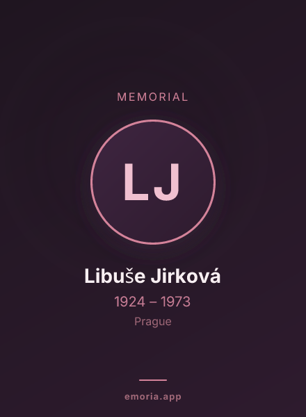 Memorial portrait of Libuše Jirková
