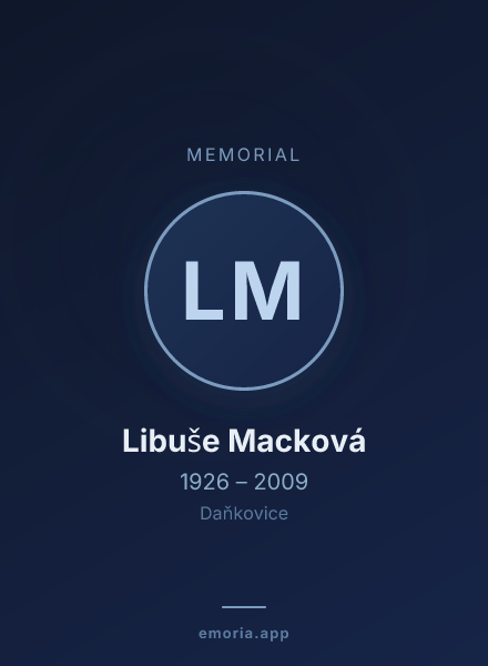 Memorial portrait of Libuše Macková