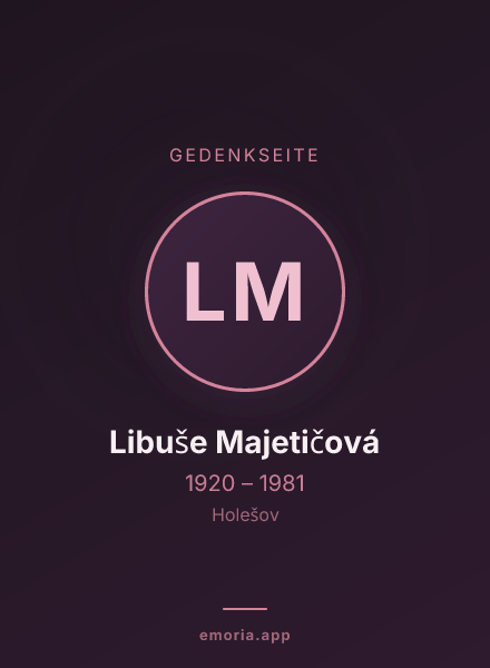 Gedenkportrait von Libuše Majetičová