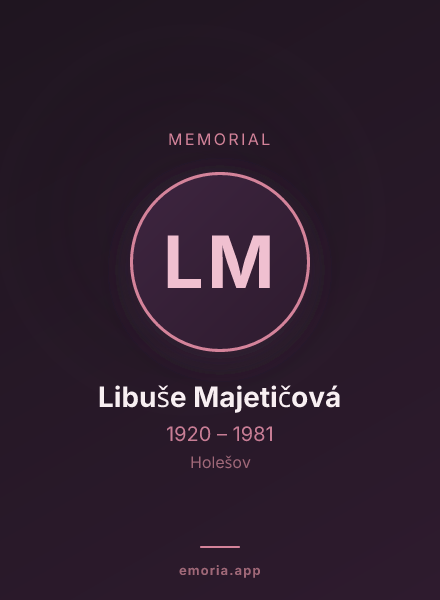 Memorial portrait of Libuše Majetičová