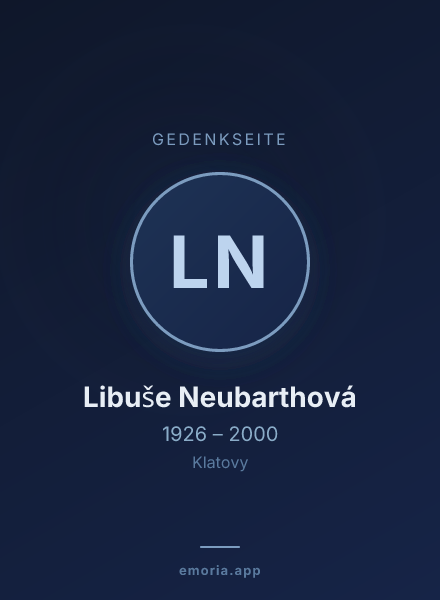 Gedenkportrait von Libuše Neubarthová