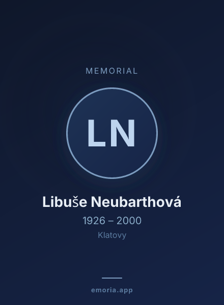 Memorial portrait of Libuše Neubarthová
