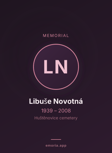 Memorial portrait of Libuše Novotná