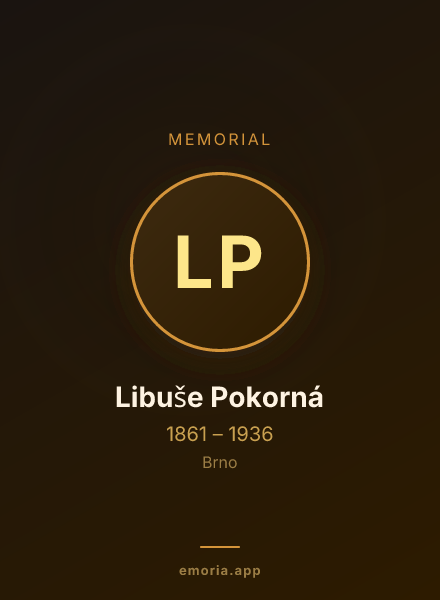 Memorial portrait of Libuše Pokorná