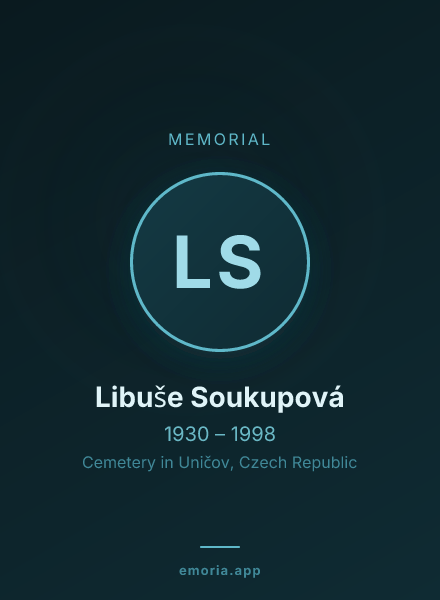 Memorial portrait of Libuše Soukupová