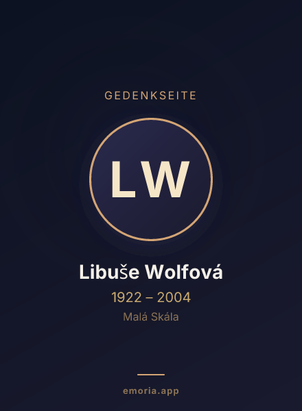 Gedenkportrait von Libuše Wolfová