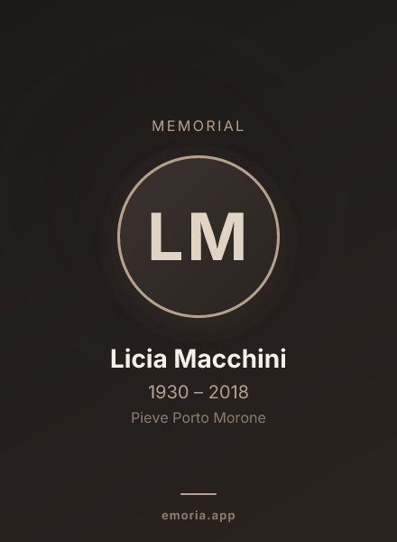 Memorial portrait of Licia Macchini