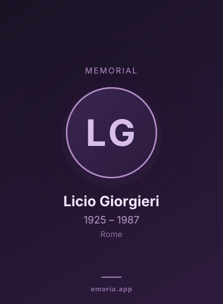 Memorial portrait of Licio Giorgieri