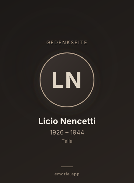 Gedenkportrait von Licio Nencetti