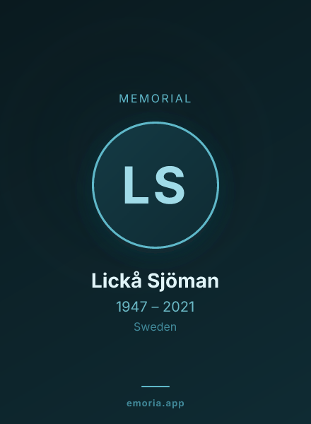 Memorial portrait of Lickå Sjöman