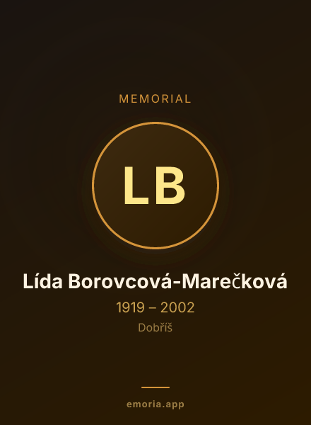 Memorial portrait of Lída Borovcová-Marečková