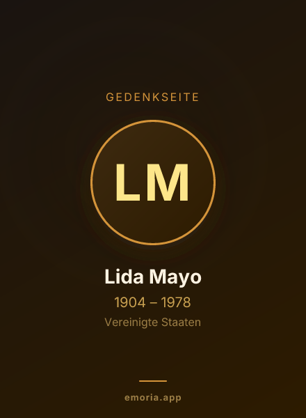 Gedenkportrait von Lida Mayo