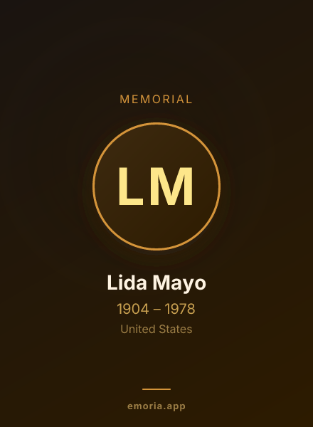 Memorial portrait of Lida Mayo