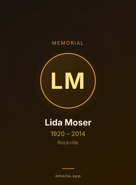 Memorial portrait of Lida Moser