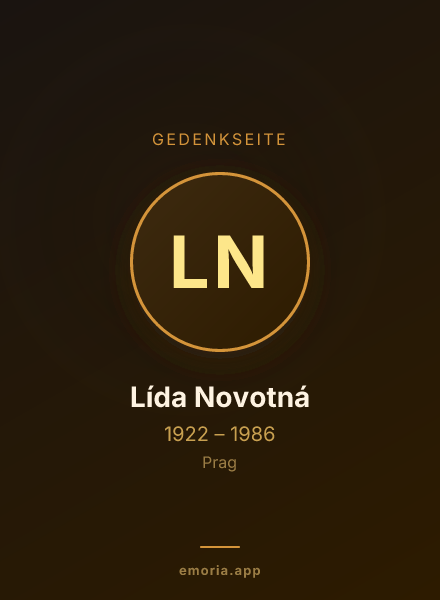 Gedenkportrait von Lída Novotná