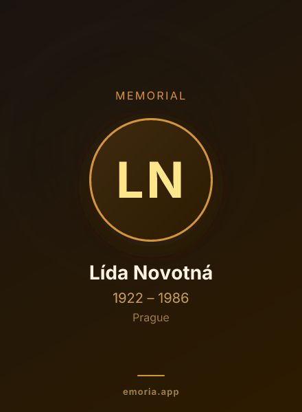Memorial portrait of Lída Novotná