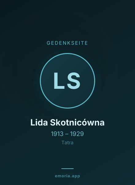 Gedenkportrait von Lida Skotnicówna