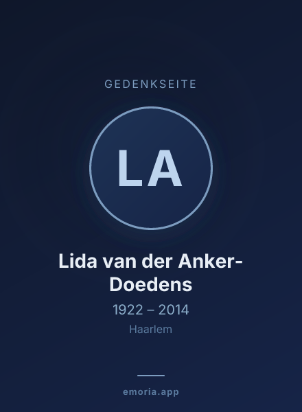 Gedenkportrait von Lida van der Anker-Doedens