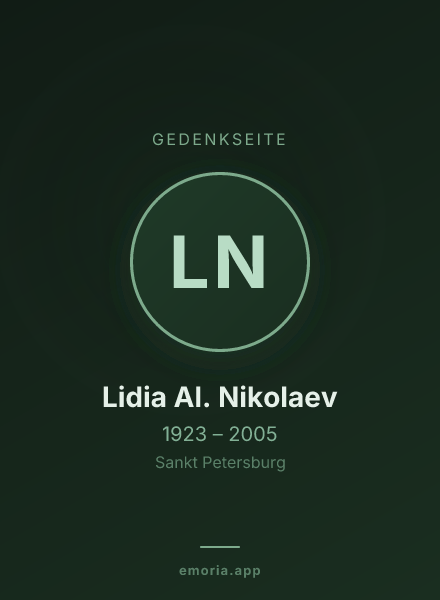 Gedenkportrait von Lidia Al. Nikolaev