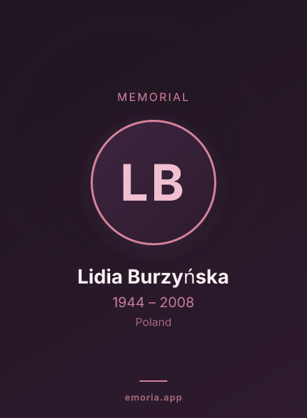 Memorial portrait of Lidia Burzyńska