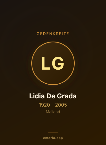 Gedenkportrait von Lidia De Grada