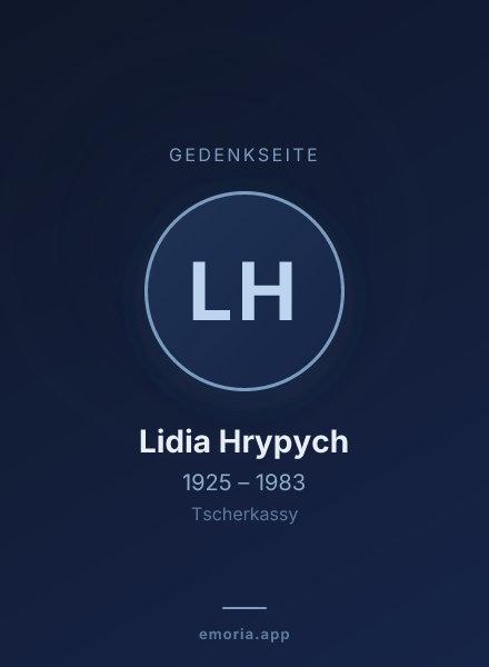 Gedenkportrait von Lidia Hrypych