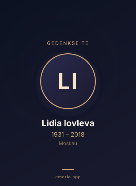 Gedenkportrait von Lidia Iovleva