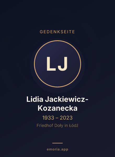 Gedenkportrait von Lidia Jackiewicz-Kozanecka