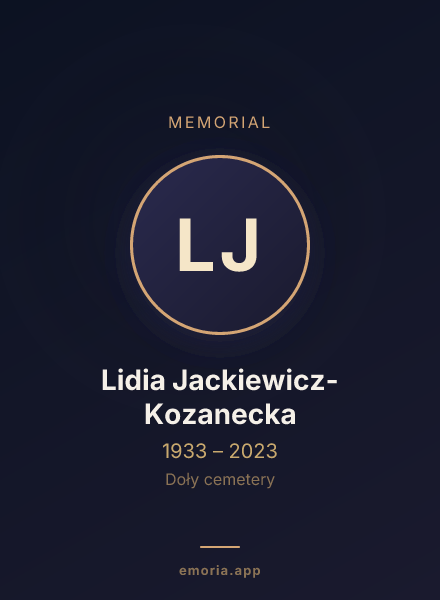 Memorial portrait of Lidia Jackiewicz-Kozanecka