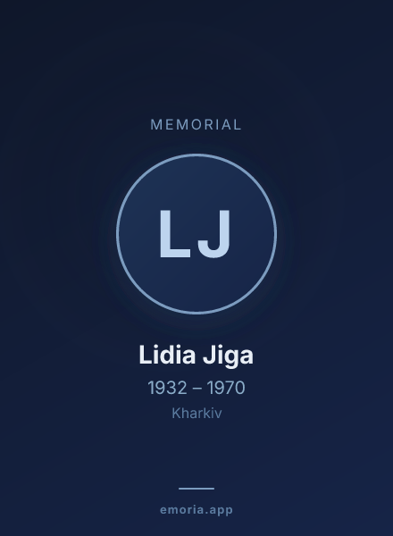 Memorial portrait of Lidia Jiga