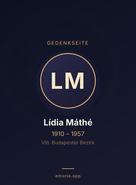 Gedenkportrait von Lídia Máthé