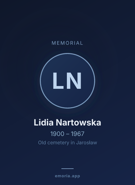 Memorial portrait of Lidia Nartowska