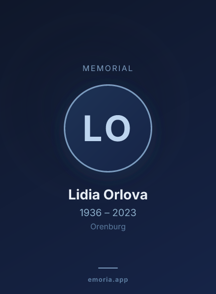 Memorial portrait of Lidia Orlova