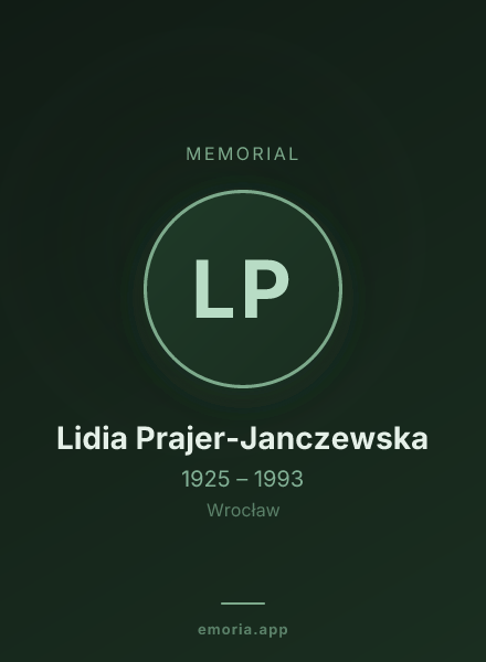 Memorial portrait of Lidia Prajer-Janczewska