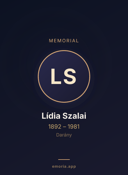 Memorial portrait of Lídia Szalai
