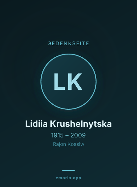Gedenkportrait von Lidiia Krushelnytska