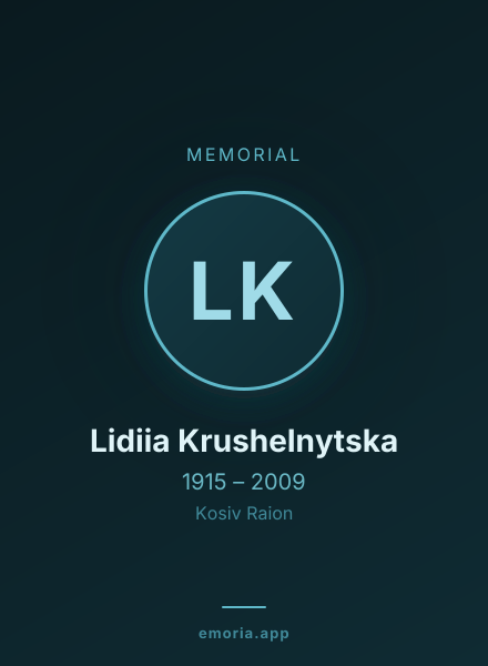 Memorial portrait of Lidiia Krushelnytska
