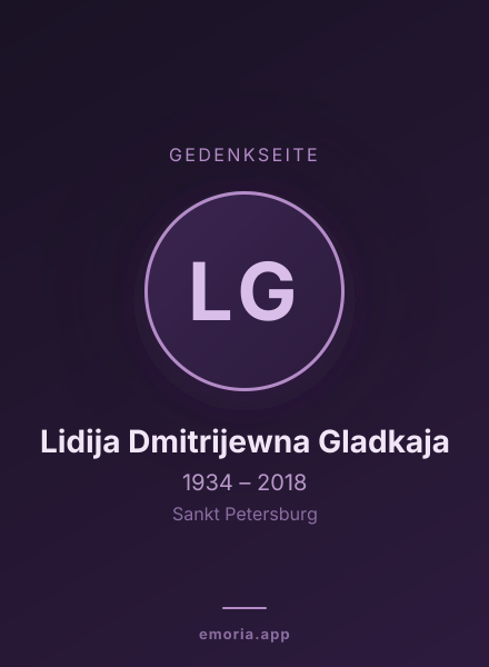 Gedenkportrait von Lidija Dmitrijewna Gladkaja