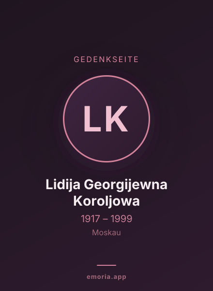 Gedenkportrait von Lidija Georgijewna Koroljowa
