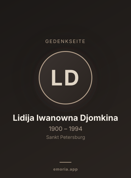 Gedenkportrait von Lidija Iwanowna Djomkina